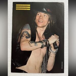 Vintage Rock Band Pinup of Guns N’ Roses Axl Rose